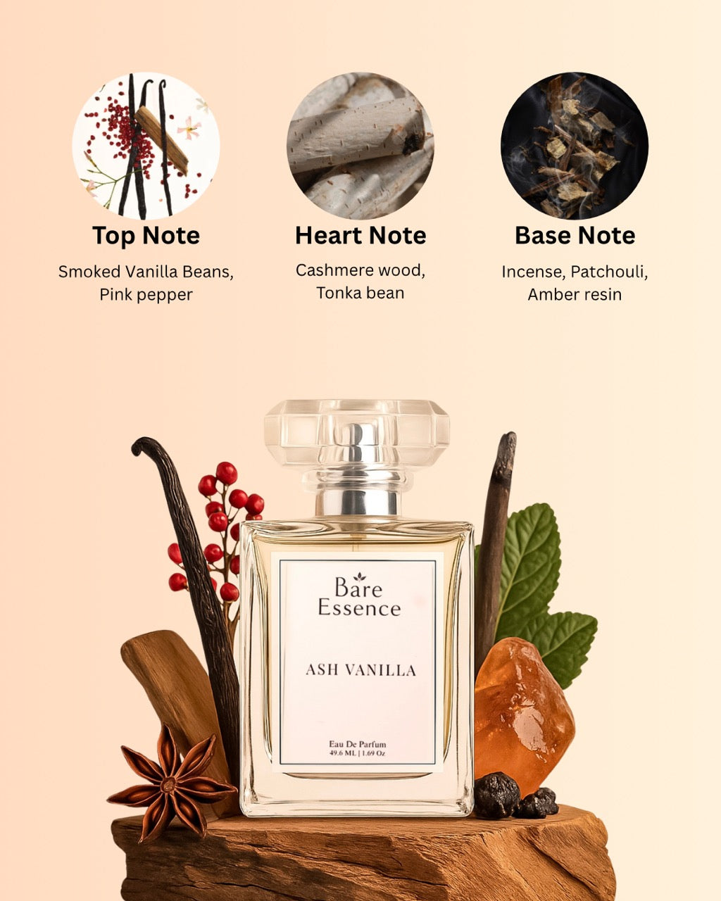 Ash Vanilla Perfume 50 ML - Smoky Spiced, Tobacco, Vanilla