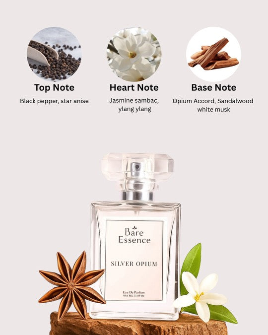 Silver Opium Perfume 50 ML- Exotic Scent for Men & Women